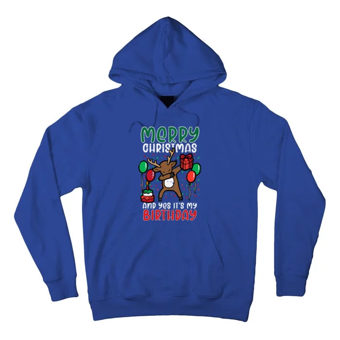 Christmas Birthday Reindeer Dab Xmas Celebration Tall Hoodie