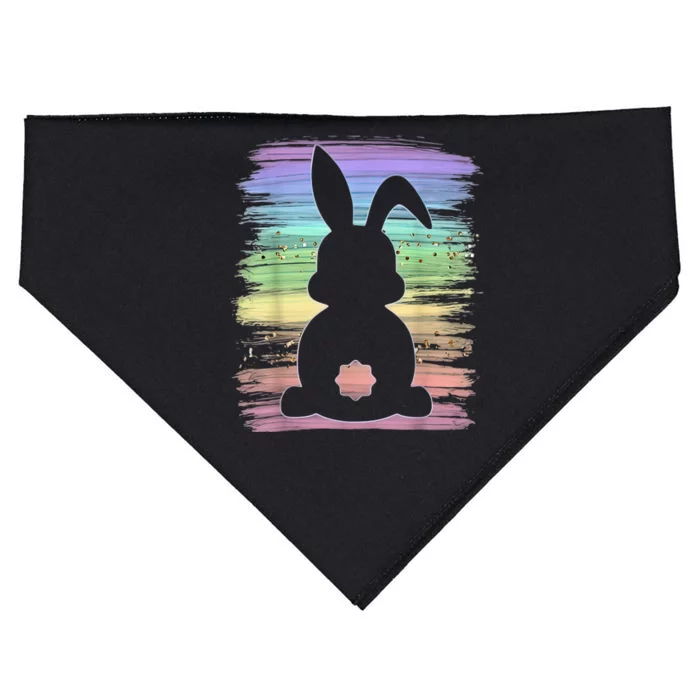 Cute Bunny Rabbit Pastel Happy Easter Day Womens Gifts USA-Made Doggie Bandana