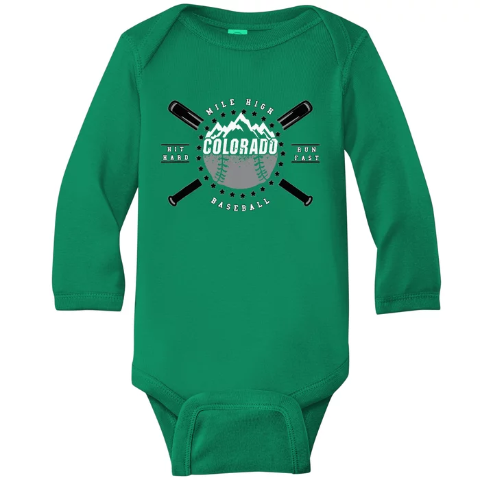 Colorado Baseball Rocky Mountains Baby Long Sleeve Bodysuit