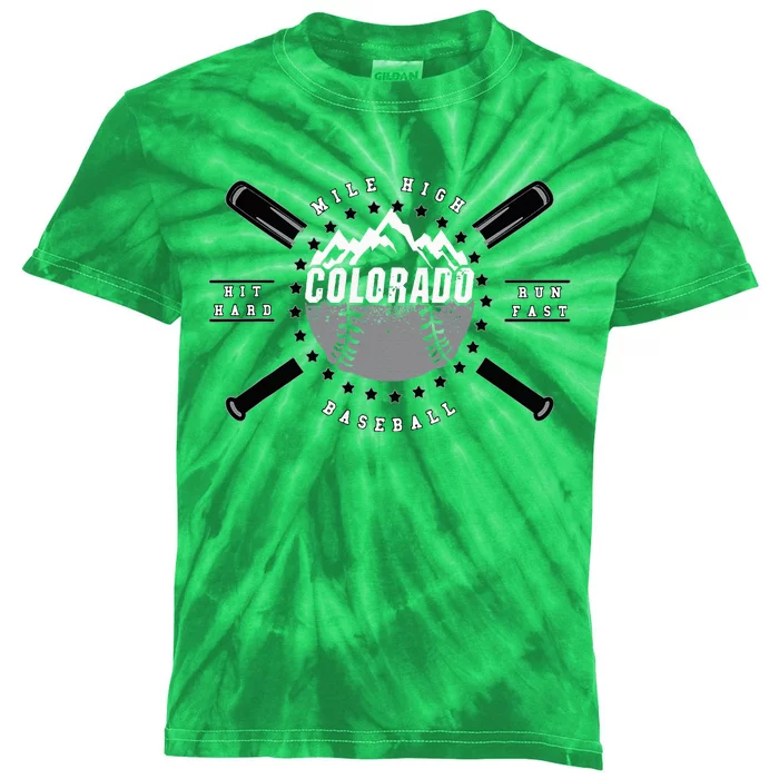 Colorado Baseball Rocky Mountains Kids Tie-Dye T-Shirt