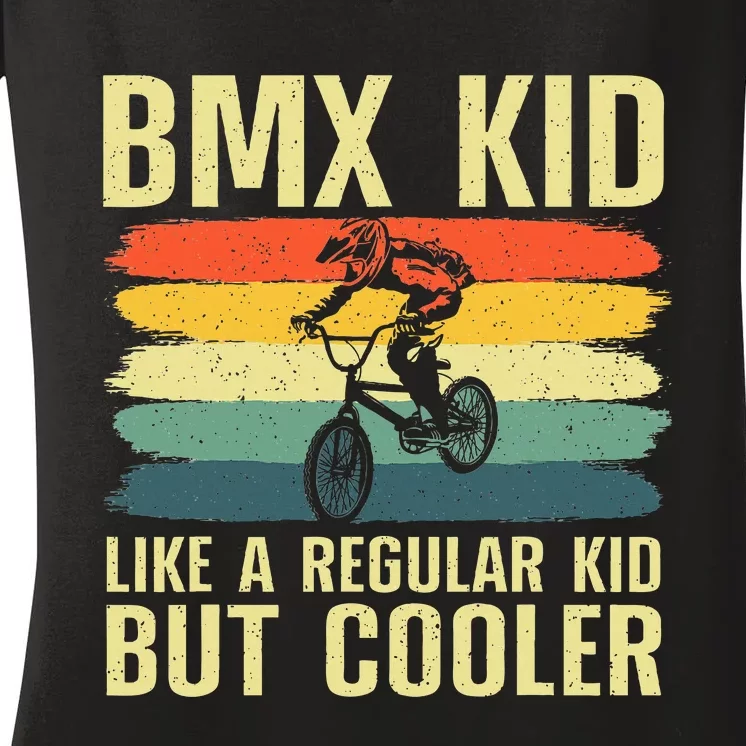 Cool Bmx Racing Off Road Bike Riders Women's V-Neck T-Shirt