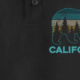 California Bear Retro Nature Hiking Souvenir Dry Zone Grid Performance Polo