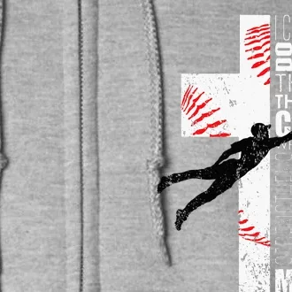 Christian Baseball Religious Cross Full Zip Hoodie