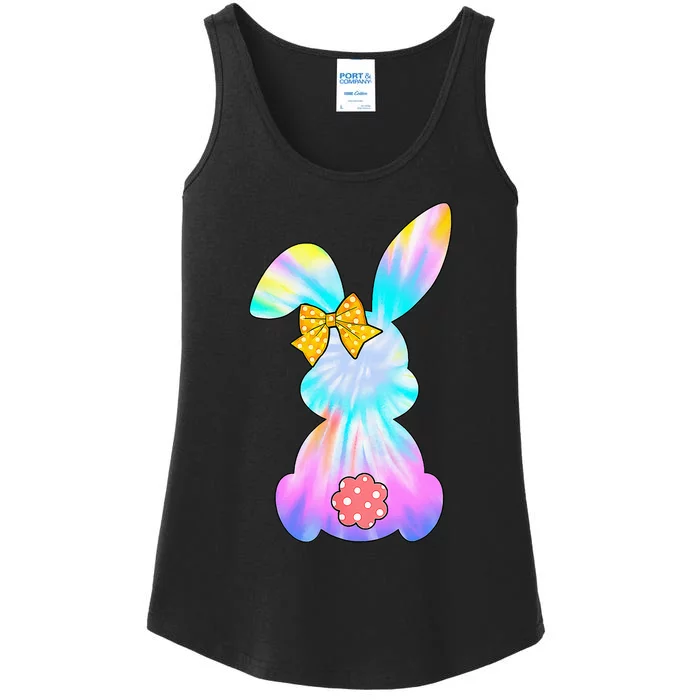 Cute Bunny Rabbit Tie Dye Gift for Easter Day Ladies Essential Tank