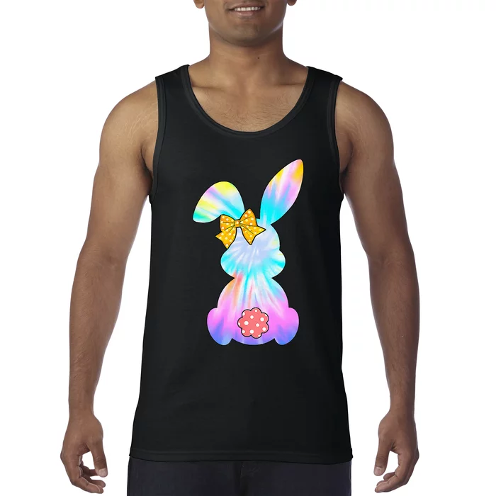 Cute Bunny Rabbit Tie Dye Gift for Easter Day Tank Top