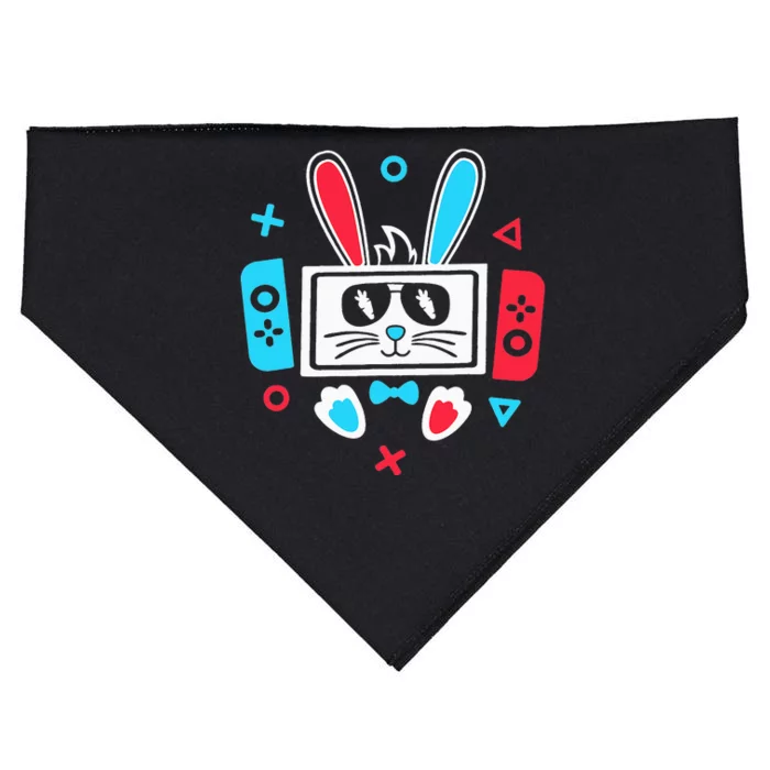 Cute Bunny Rabbit Face Video Game Easter Day USA-Made Doggie Bandana