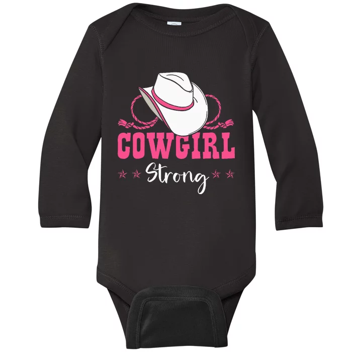 Cowgirl Barrel Racing Roping Horseback Riding Rodeo Baby Long Sleeve Bodysuit