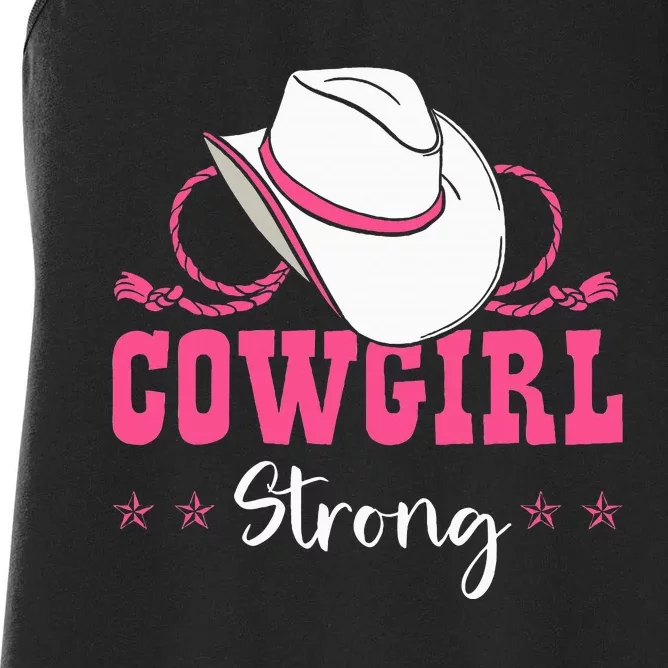 Cowgirl Barrel Racing Roping Horseback Riding Rodeo Women's Racerback Tank