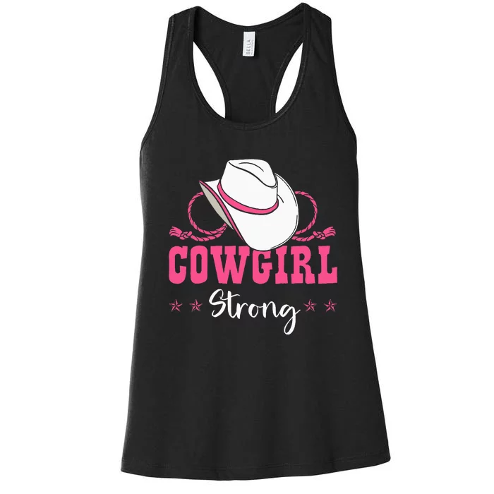 Cowgirl Barrel Racing Roping Horseback Riding Rodeo Women's Racerback Tank