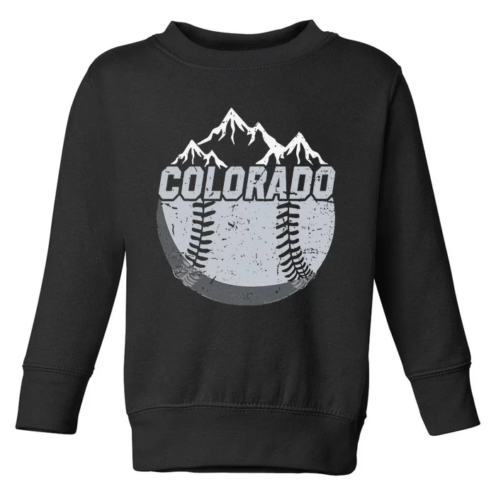 Colorado Baseball Rocky Mountains Design Toddler Sweatshirt