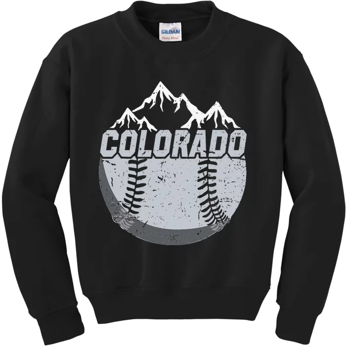 Colorado Baseball Rocky Mountains Design Kids Sweatshirt