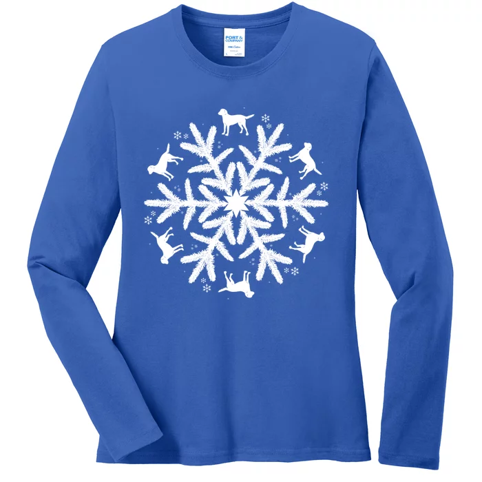 Chesapeake Bay Retriever Gift Christmas Snowflake Gift Ladies Long Sleeve Shirt