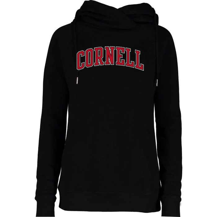 Cornell Big Red Apparel Neutral Game Day Arch Womens Funnel Neck Pullover Hood