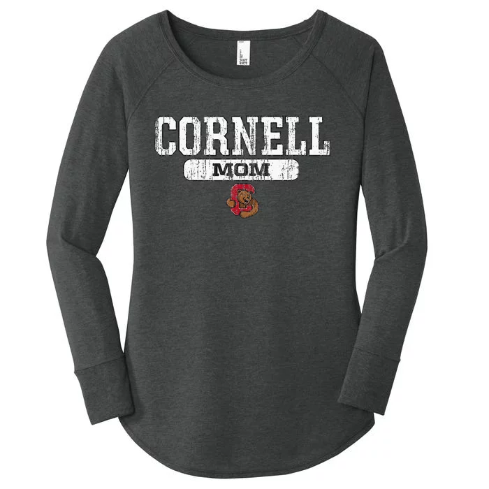 Cornell Big Red Mom Block Pill Icon Women's Perfect Tri Tunic Long Sleeve Shirt