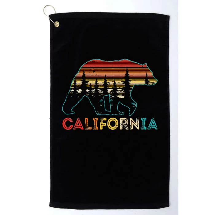 California Bear Retro Nature Outdoor Hiking Souvenir Platinum Collection Golf Towel