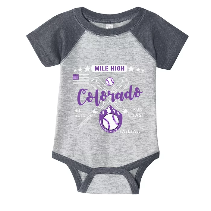 Colorado Baseball Rocky Mountain Skyline Baseball Infant Baby Jersey Bodysuit