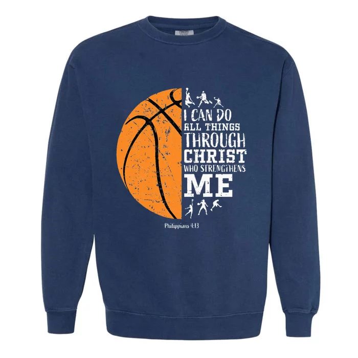 Christian Basketball Religious Gifts Garment-Dyed Sweatshirt