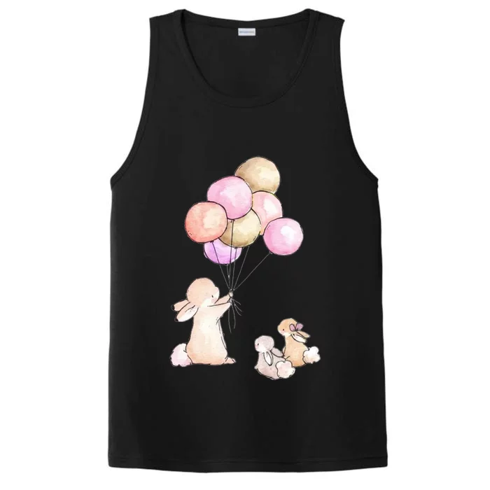 Cute Bunny Rabbit Balloon Performance Tank