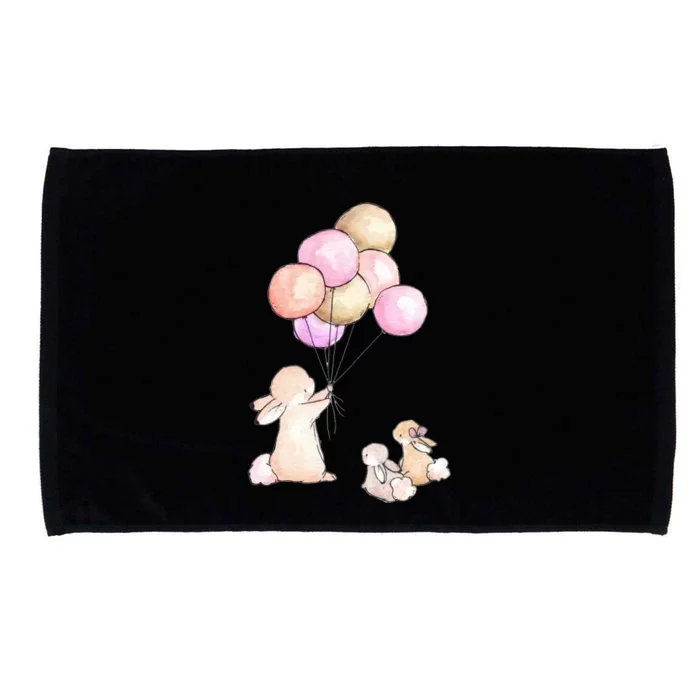 Cute Bunny Rabbit Balloon Microfiber Hand Towel