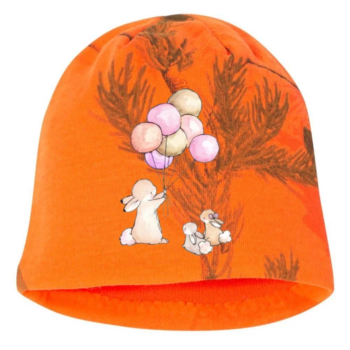 Cute Bunny Rabbit Balloon Kati - Camo Knit Beanie