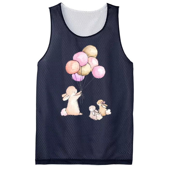 Cute Bunny Rabbit Balloon Mesh Reversible Basketball Jersey Tank