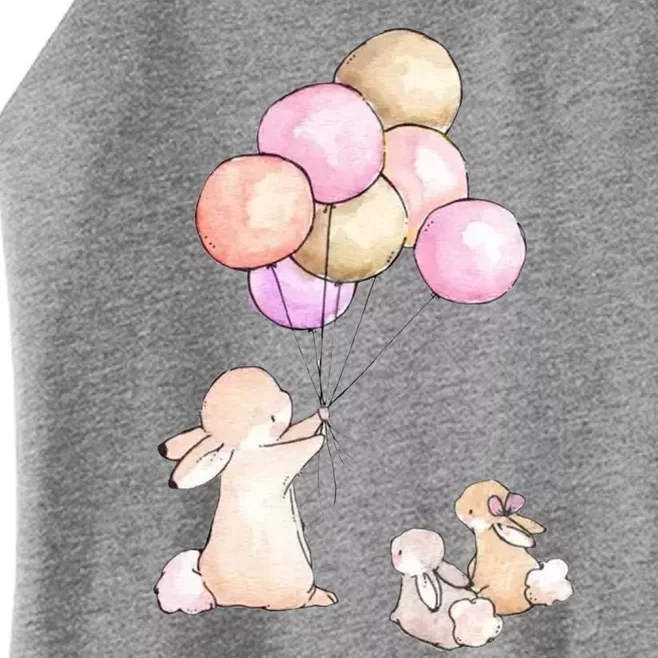 Cute Bunny Rabbit Balloon Women’s Perfect Tri Rocker Tank