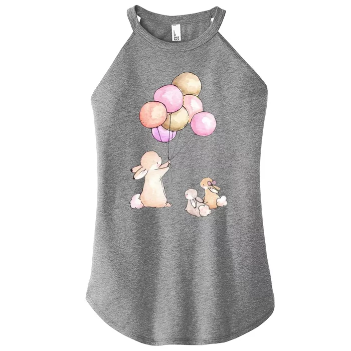 Cute Bunny Rabbit Balloon Women’s Perfect Tri Rocker Tank