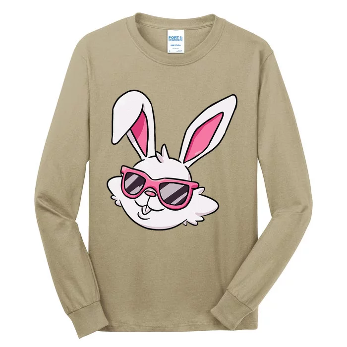 Cute Bunny Rabbit Pink Glasses Funny Easter Gift Tall Long Sleeve T-Shirt