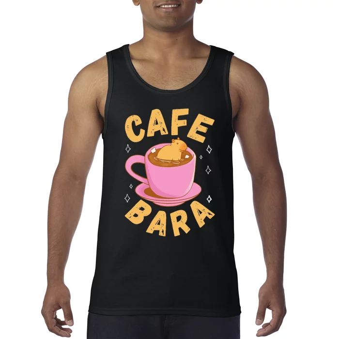 Cafe Bara Rodent Animals Vintage Capybaras Funny Capybara Tank Top