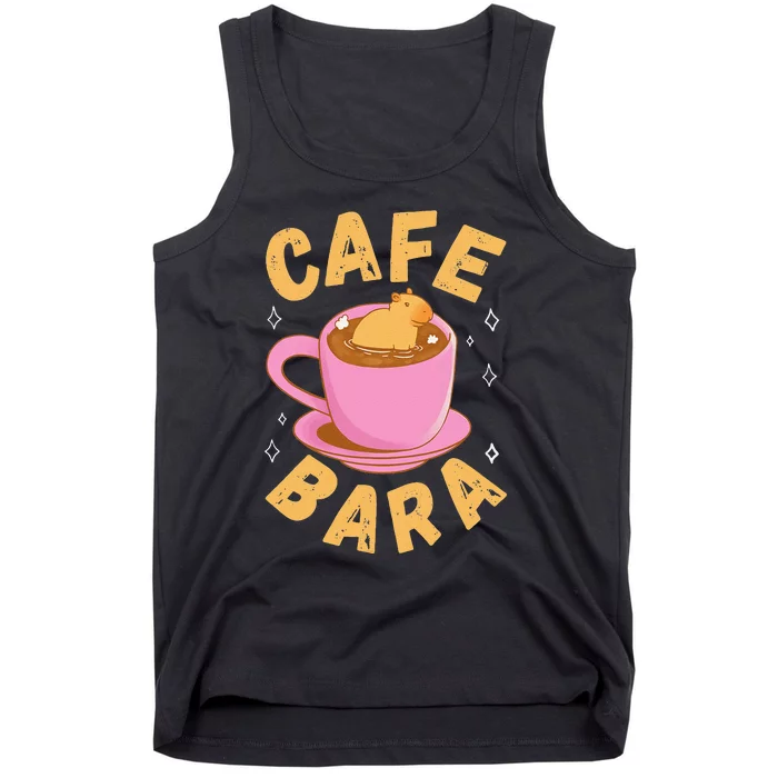 Cafe Bara Rodent Animals Vintage Capybaras Funny Capybara Tank Top