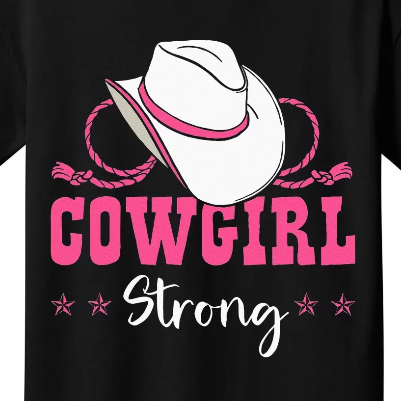 Cowgirl Barrel Racing Roping Horseback Riding Rodeo Kids T-Shirt