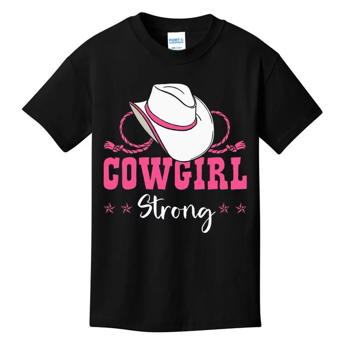 Cowgirl Barrel Racing Roping Horseback Riding Rodeo Kids T-Shirt