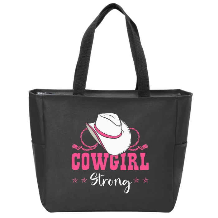 Cowgirl Barrel Racing Roping Horseback Riding Rodeo Zip Tote Bag