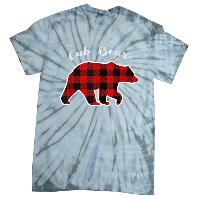 CUB BEAR Red Plaid Christmas Pajama Family Xmas Tie-Dye T-Shirt