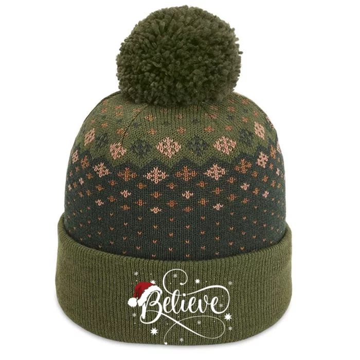 Christmas Believe Santa Claus Believe Christmas The Baniff Cuffed Pom Beanie