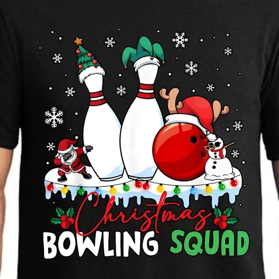 Christmas Bowling Squad Funny Bowling Lover Santa Claus Snowman Pajama Set