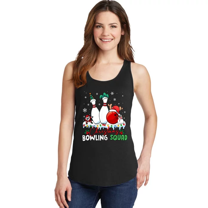 Christmas Bowling Squad Funny Bowling Lover Santa Claus Snowman Ladies Essential Tank