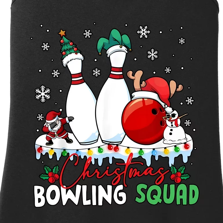 Christmas Bowling Squad Funny Bowling Lover Santa Claus Snowman Ladies Essential Tank