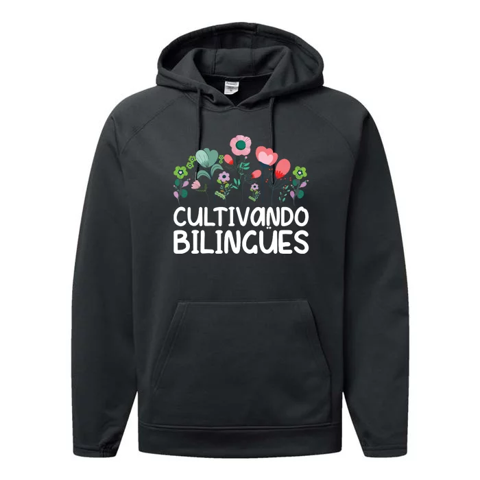 Cultivando Bilinges Spanish Teacher Spanish Teaching Performance Fleece Hoodie