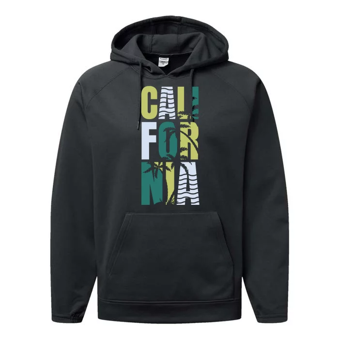 California Beach Summer Vibes Performance Fleece Hoodie