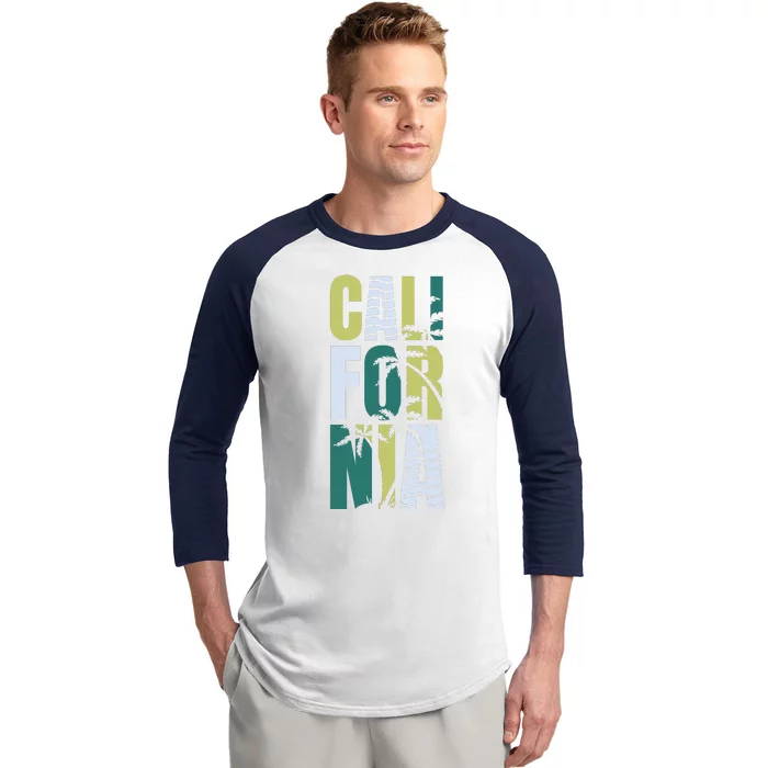 California Beach Summer Vibes Baseball Sleeve Shirt