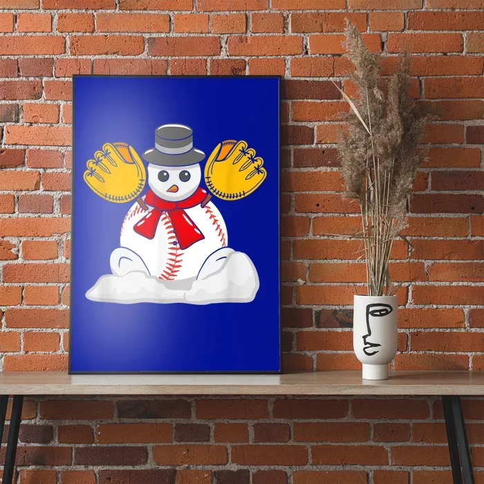 Christmas Baseball Snow Cute For Xmas Baseball Lover Cool Gift Poster