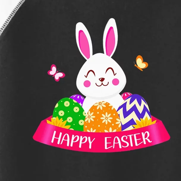 Cute Bunny Spring Hunt Eggs Rabbit Happy Easter Day Outfit Toddler Fine Jersey T-Shirt