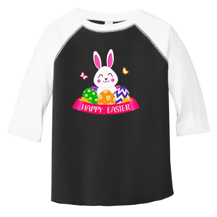 Cute Bunny Spring Hunt Eggs Rabbit Happy Easter Day Outfit Toddler Fine Jersey T-Shirt