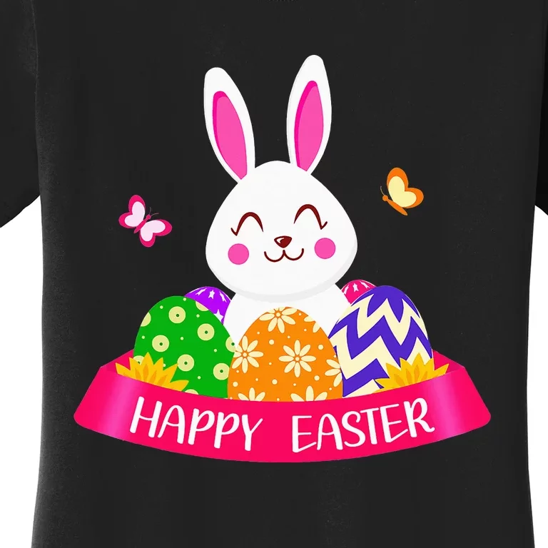 Cute Bunny Spring Hunt Eggs Rabbit Happy Easter Day Outfit Women's T-Shirt