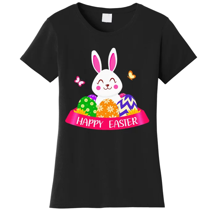 Cute Bunny Spring Hunt Eggs Rabbit Happy Easter Day Outfit Women's T-Shirt