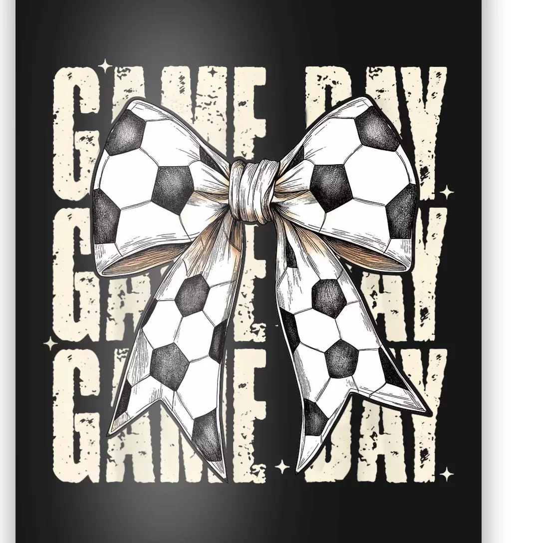 Coquette Bow Soccer Funny Game Day Soccer Poster