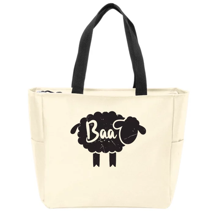 Cute Baa Sheepp Sound Black Sheepp Toy Lovers Gift Zip Tote Bag