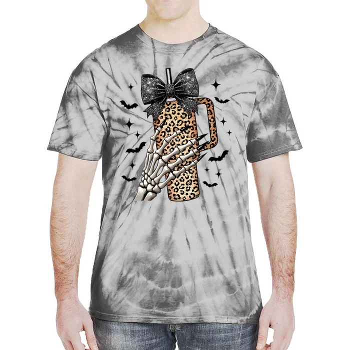 Coquette Bow Skeleton Bougie Tie-Dye T-Shirt