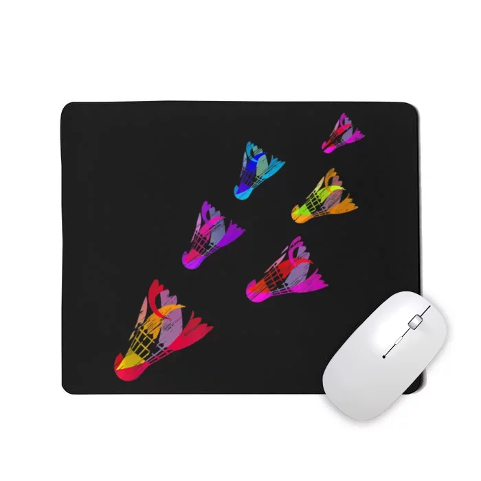 Colorful Badminton Shuttlecock Art Sports Mousepad